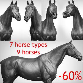 3D Horse Collection Vfx Full Cinematic Realistic Zbrush Sculpt 3D model